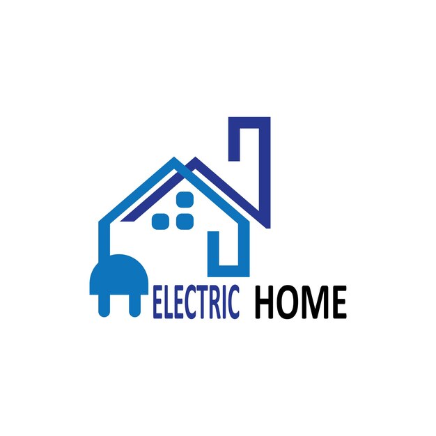 Elektrisch huis logo vector pictogrammalplaatje