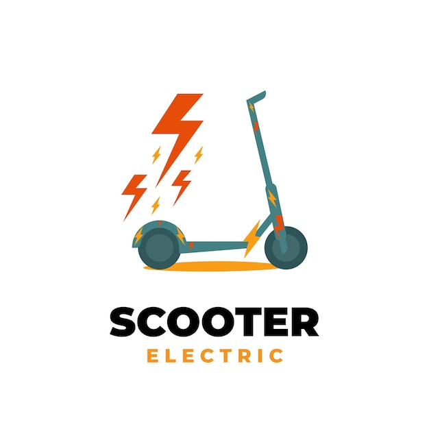 Elektrisch scooterillustratie-logo met energiepatroon