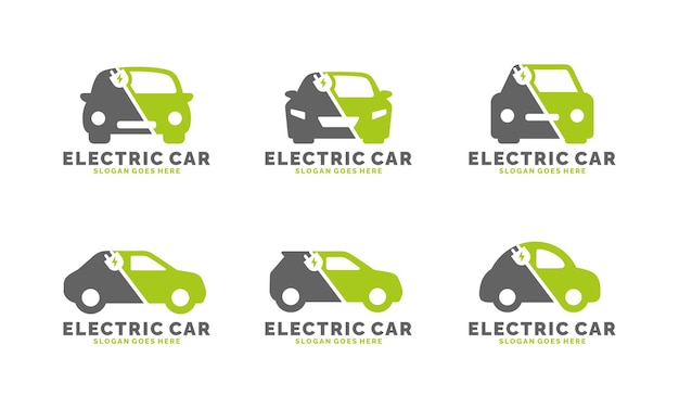 Elektrische auto logo set vector