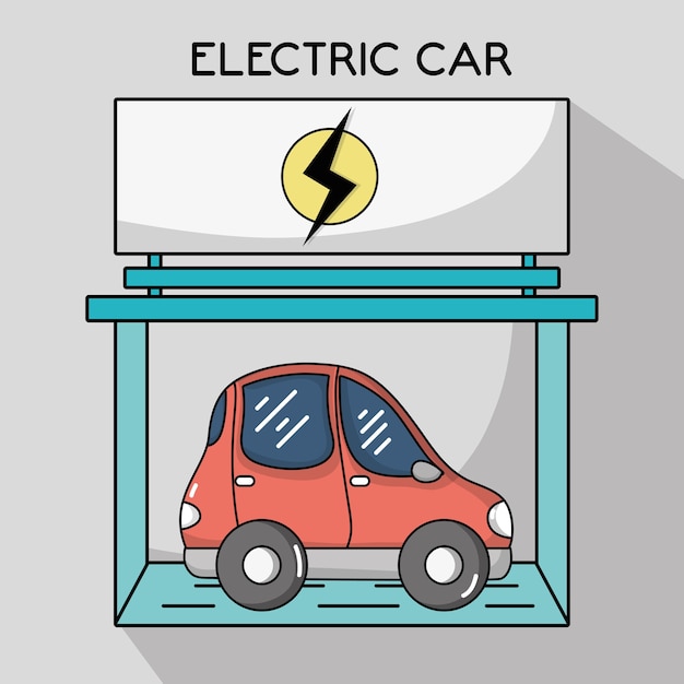 elektrische auto met oplaadstation