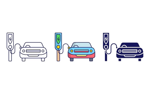 Elektrische auto vector pictogram