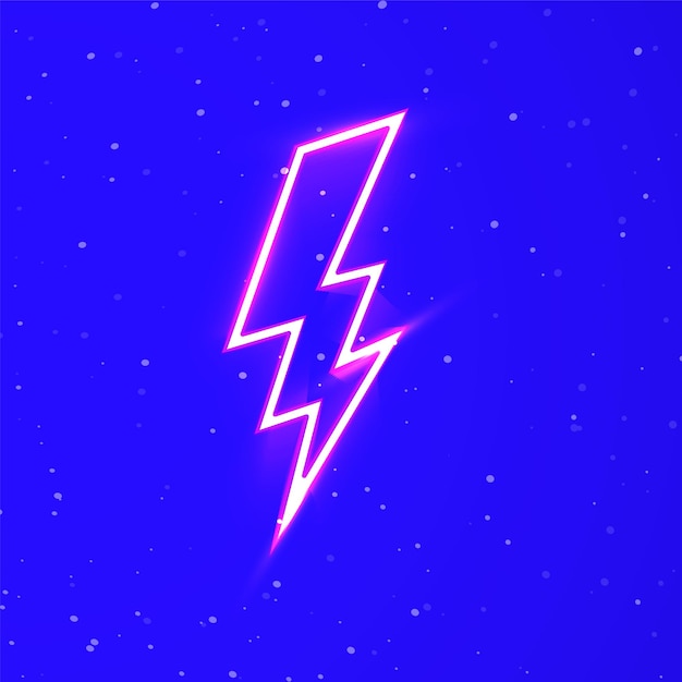 Elektrische bliksemvorm super gloeiend neonbord vector lichtuitbarsting ontwerpelement spanning neon