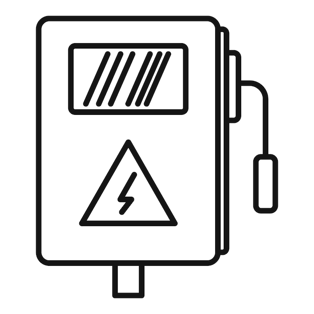 Elektrische doos pictogram Overzicht elektrische doos vector pictogram voor webdesign geïsoleerd op een witte achtergrond