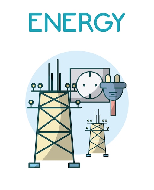 Elektrische energiecentrale met torens