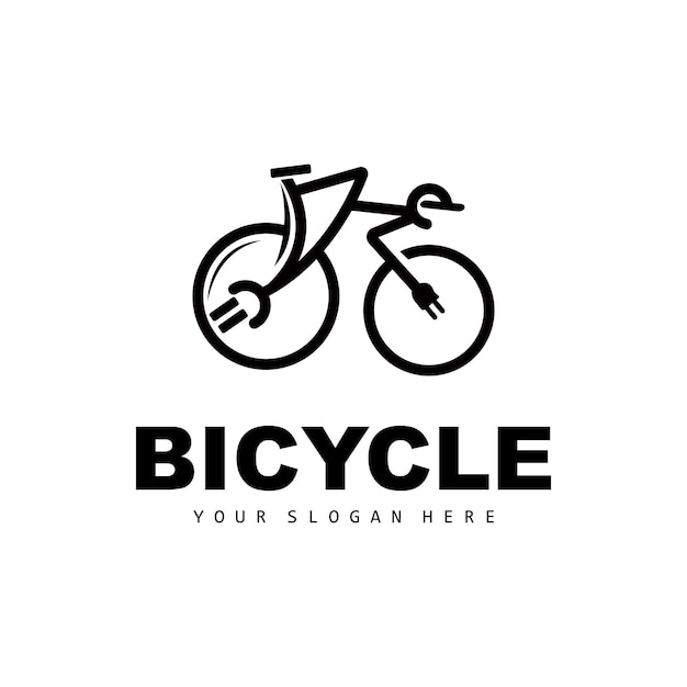 Elektrische Fiets Logo Voertuig Ontwerp Sport Fiets Vector Fiets Sjabloon Pictogram Illustratie