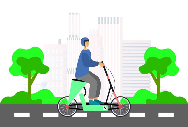 Elektrische fietsconcept illustratie stijlvol en mooi