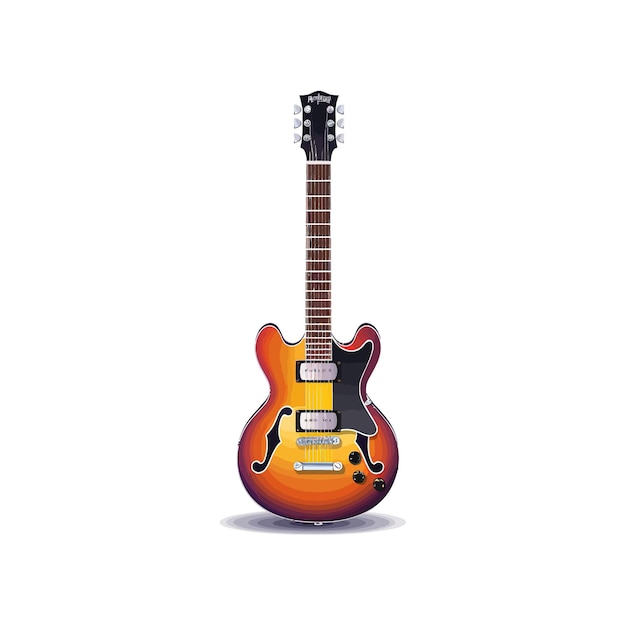 Elektrische gitaar geïsoleerd op wit Vector illustratie ontwerp