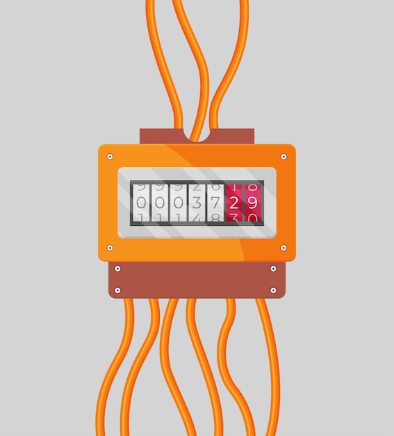 Vector elektrische meter vector plat geïsoleerd op een achtergrond met kleur