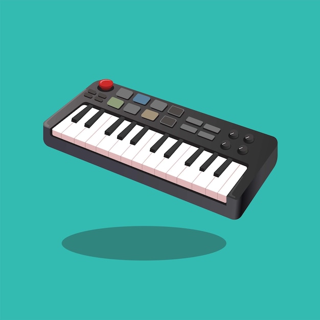 Elektrische mini toetsenbord piano muziek instrument symbool illustratie vector