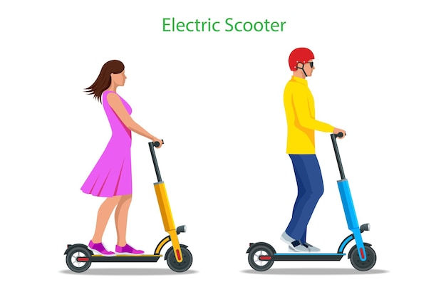Elektrische Scooter onderweg Elektrisch scootervervoer kunt u huren voor een snelle rit