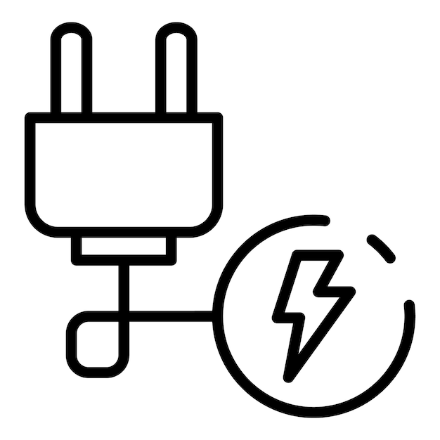 Elektrische stekker draad pictogram overzicht elektrische stekker draad vector pictogram voor webdesign geïsoleerd op een witte achtergrond