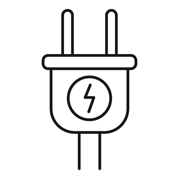 Elektrische stekker pictogram overzicht elektrische stekker vector pictogram voor webdesign geïsoleerd op een witte achtergrond