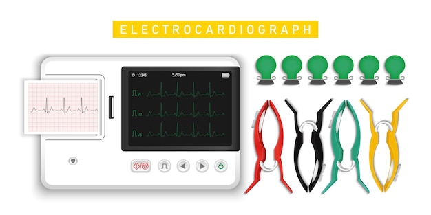 Vector elektrocardiograaf met accessoires