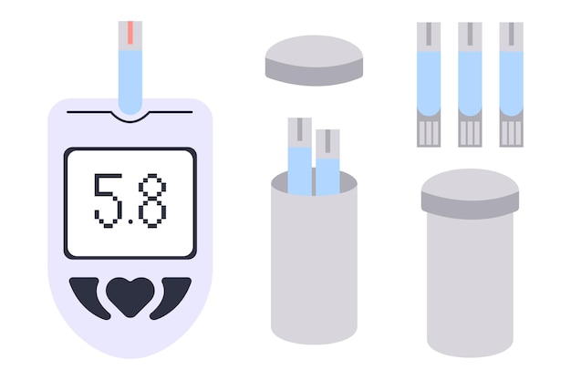 Elektronische glucometerset voor zelfbepaling van bloedglucosewaarden