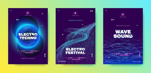 Elektronische muziekposters set