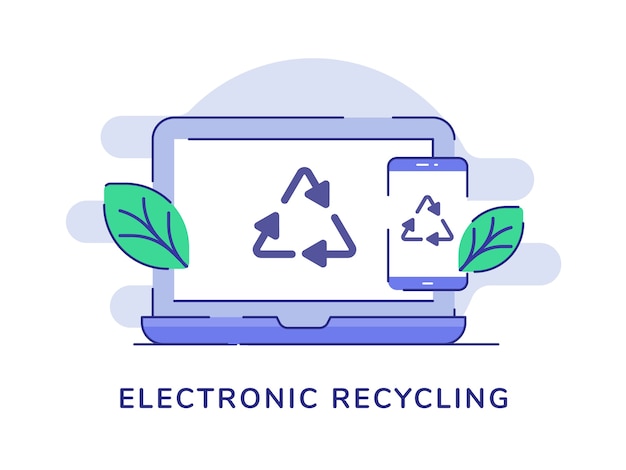 Elektronische recycling concept recycle pictogram op display laptop