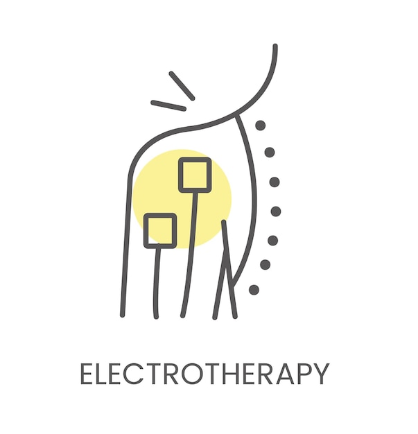 Elektrotherapie voor het schouderlijn vectorpictogram