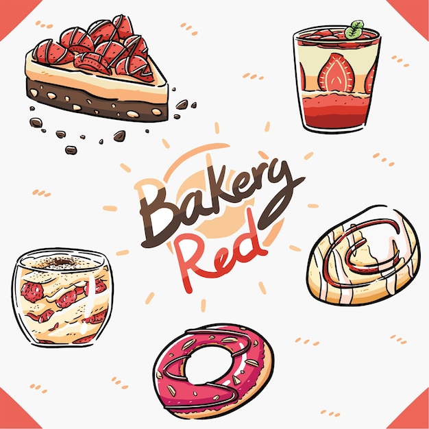 Vector element bakery red item
