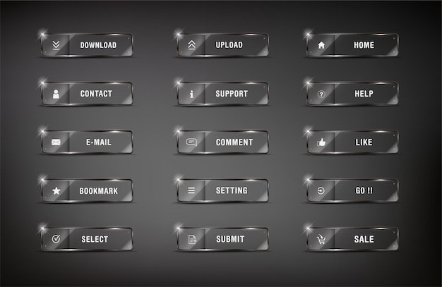 Элемент buttonweb набор квадратный значок веб глянцевый