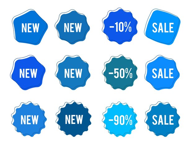 Element design blue bubbles isolated on white background Vector illustration of Eps 10 for sale promo marketing new product sticker Discount ad offer price label symbol for advertising campaign