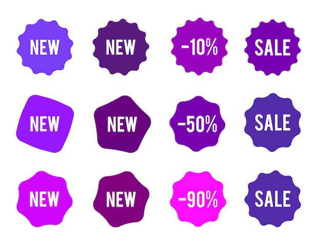 Element design purple bubbles isolated on white background Vector illustration of Eps 10 for sale promo marketing new product sticker Discount ad offer price label symbol for advertising campaign