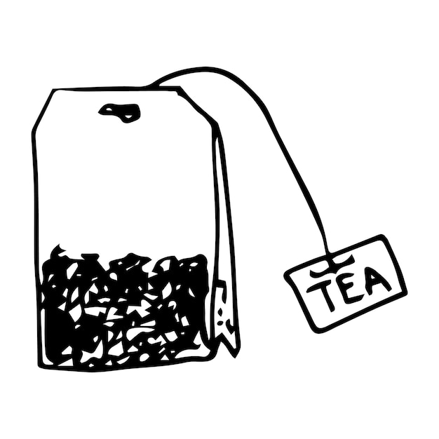 Element is a tea bag with an inscription