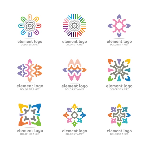 Vector element logo set