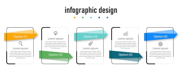要素ステップタイムラインインフォグラフィックデザインテンプレート