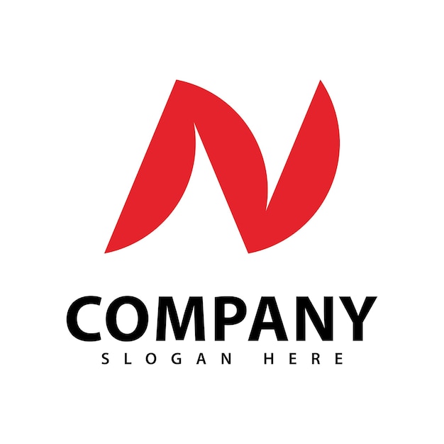 Element van het sjabloon van het letter N-logo-vector