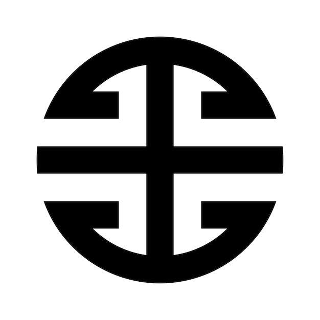 Element van Mongools ornamentsymbool op een wit vectorontwerp als achtergrond