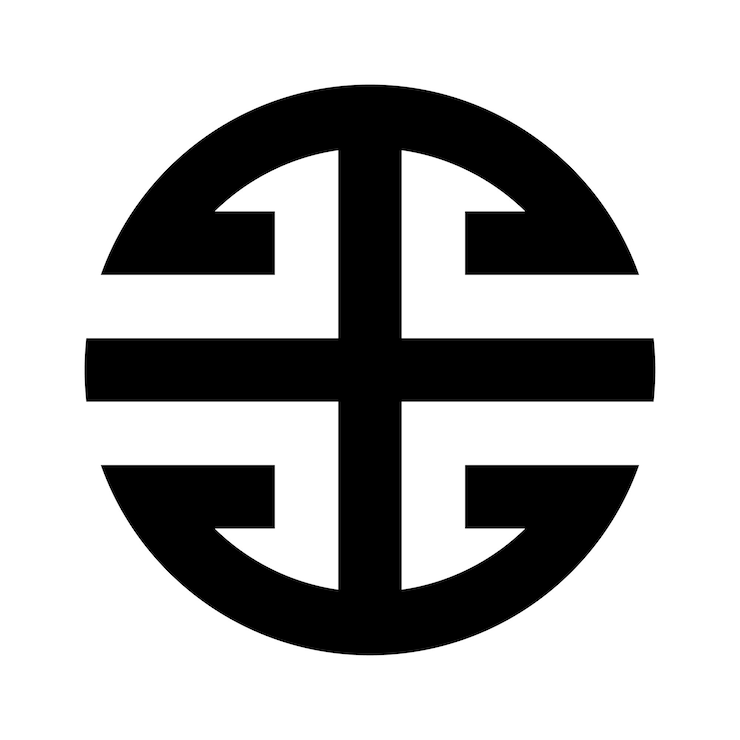 Vector element van mongools ornamentsymbool op een wit vectorontwerp als achtergrond