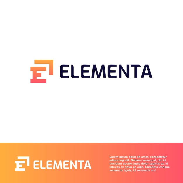 Elementa transaction logo design digital asset logos vector fintech blockchain concept