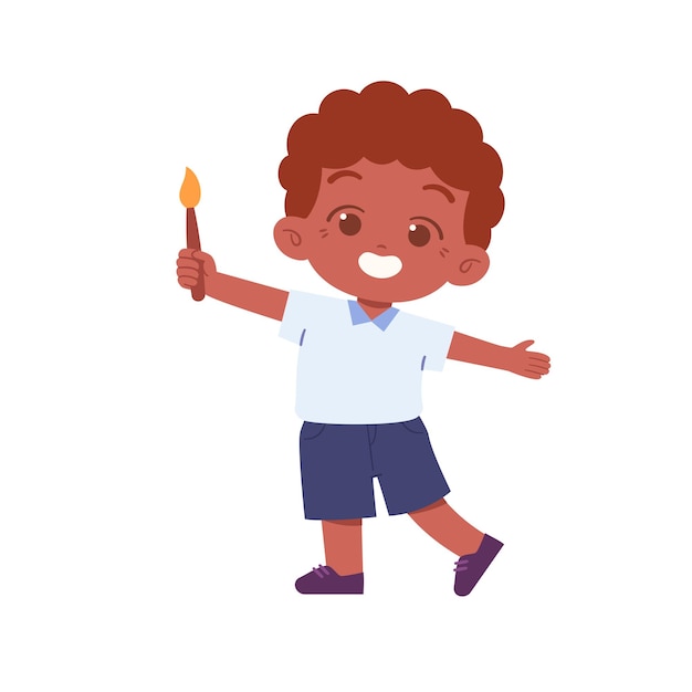 Vector elementary school student. boy kids illustration