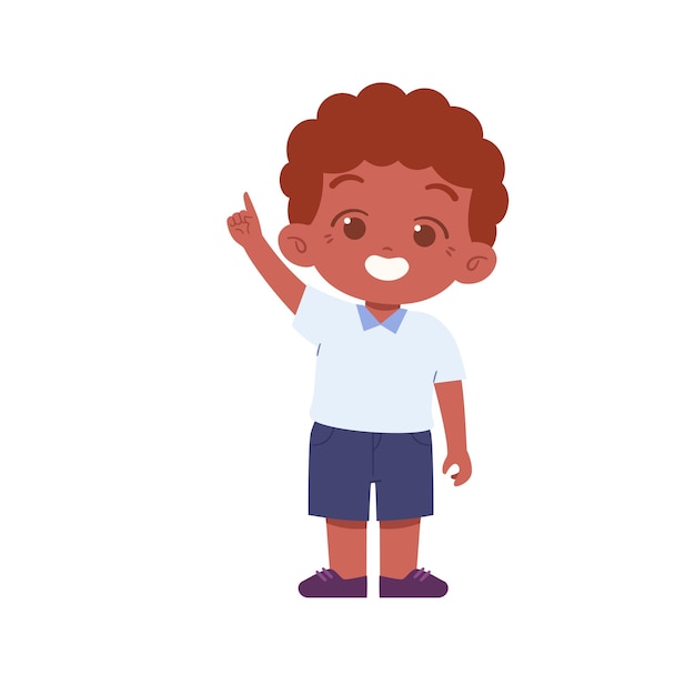 Vector elementary school student. boy kids illustration