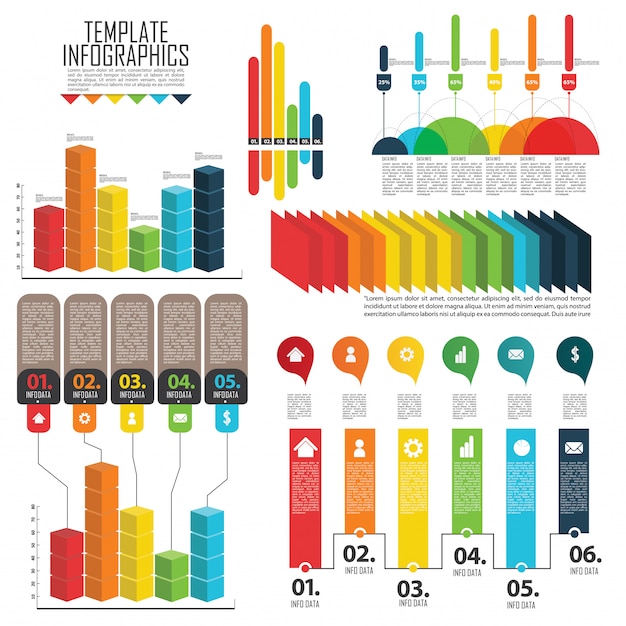 Vector elementen voor infographic instellen