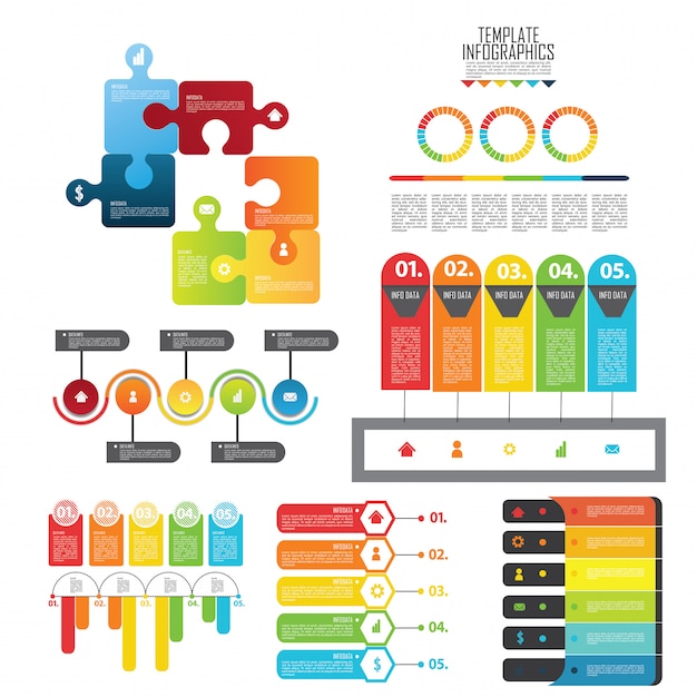 Vector elementen voor infographic instellen