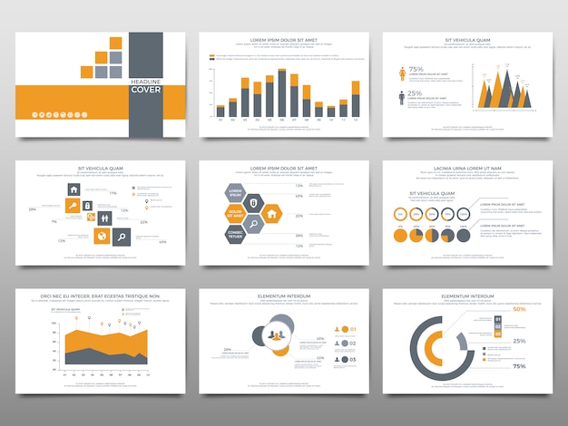 Elementen voor infographics op een witte achtergrond. presentatiesjablonen.