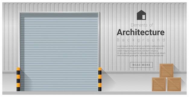 Vector elements of architecture , factory door background