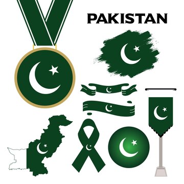 Premium Vector | Elements collection with the flag of pakistan design ...