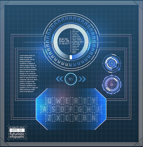 Vector elements for hud interface