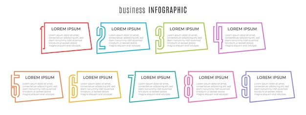 Elementi modello infografico 9 opzioni