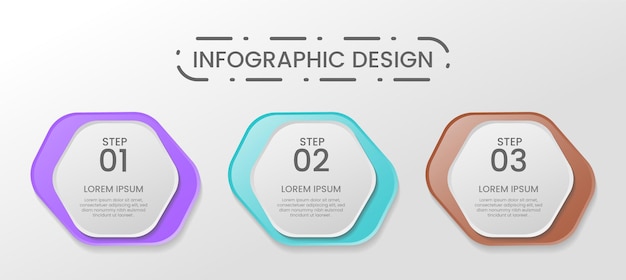 Elementi per i passaggi del modello di infografica o il design del modello del numero di presentazione e opzioni