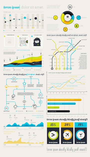 Vector elements of infographics with buttons and menus vector illustration