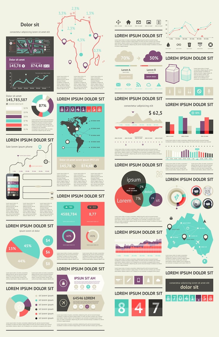 Vector elements of infographics with buttons and menus vector illustration