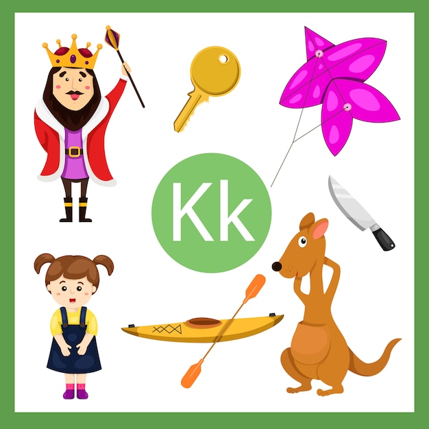 Elements of K alphabet for kids