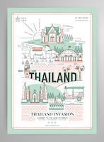 Elements of thailand poster layout