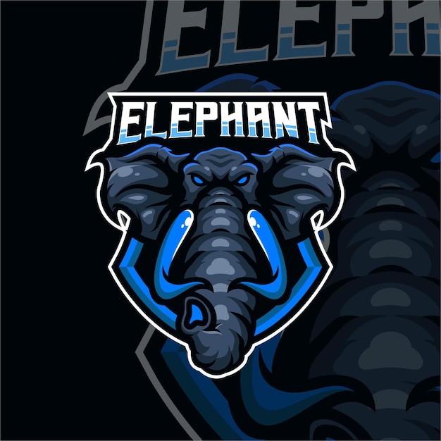 Vector elepant masscot logo esport premium vector