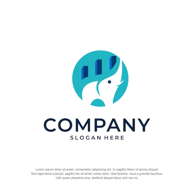 Vector elephant acountant logo premium vector