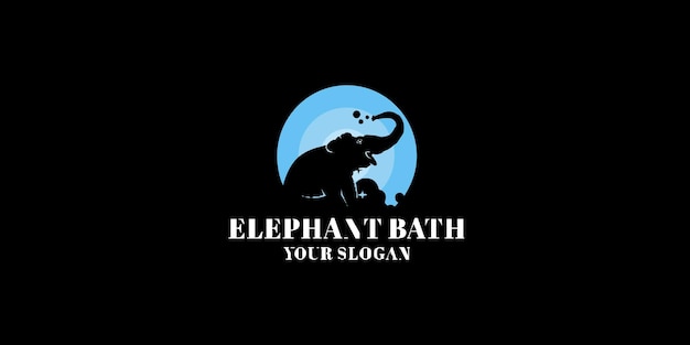 코끼리 목욕 로고 디자인 영감