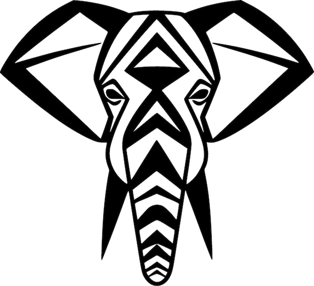 Elephant Black and White Vector illustration